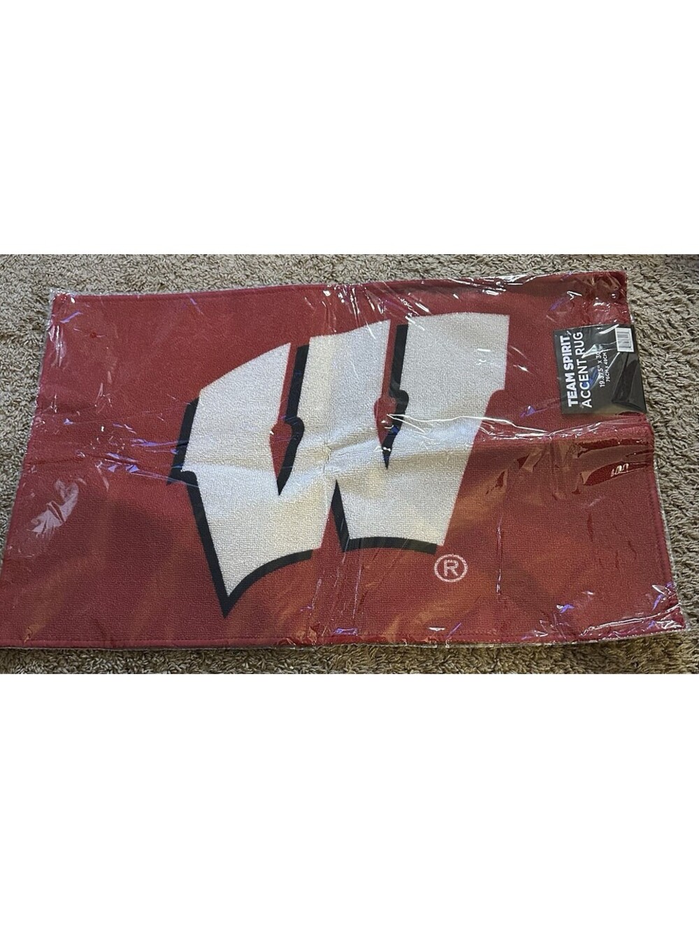 Accent rug featuring the Wisconsin Badgers logo
